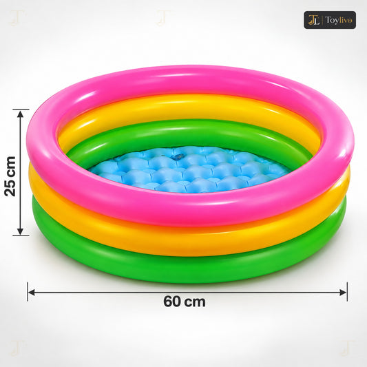 3-Ring Inflatable Baby Pool (60 cm) – features