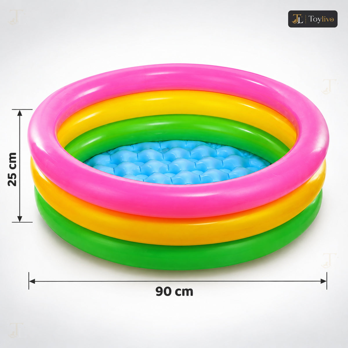 3-Ring Inflatable Baby Pool (90 cm) – features