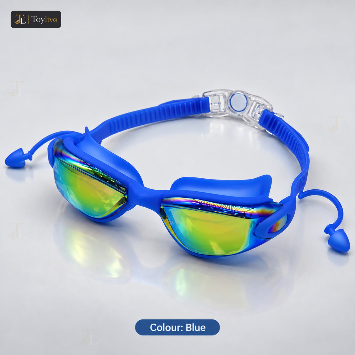Mirror Coated Swimming Goggles – blue