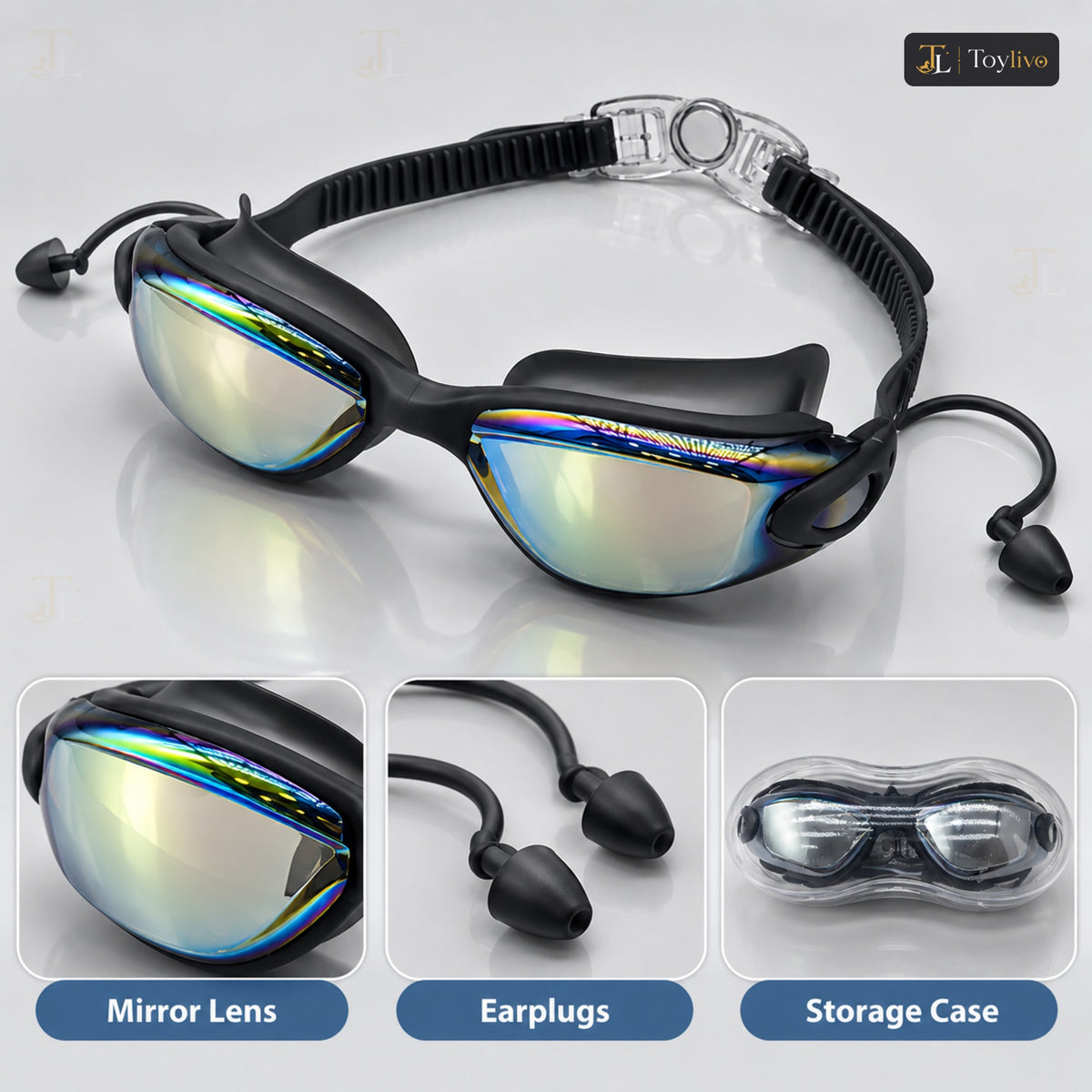 Mirror Coated Swimming Goggles – features