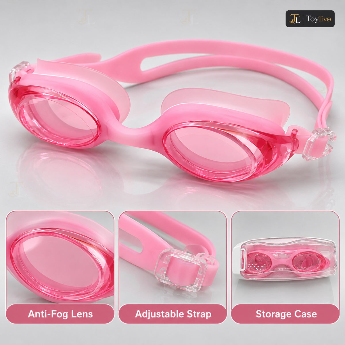 Anti-Fog Swimming Goggles with Case – features