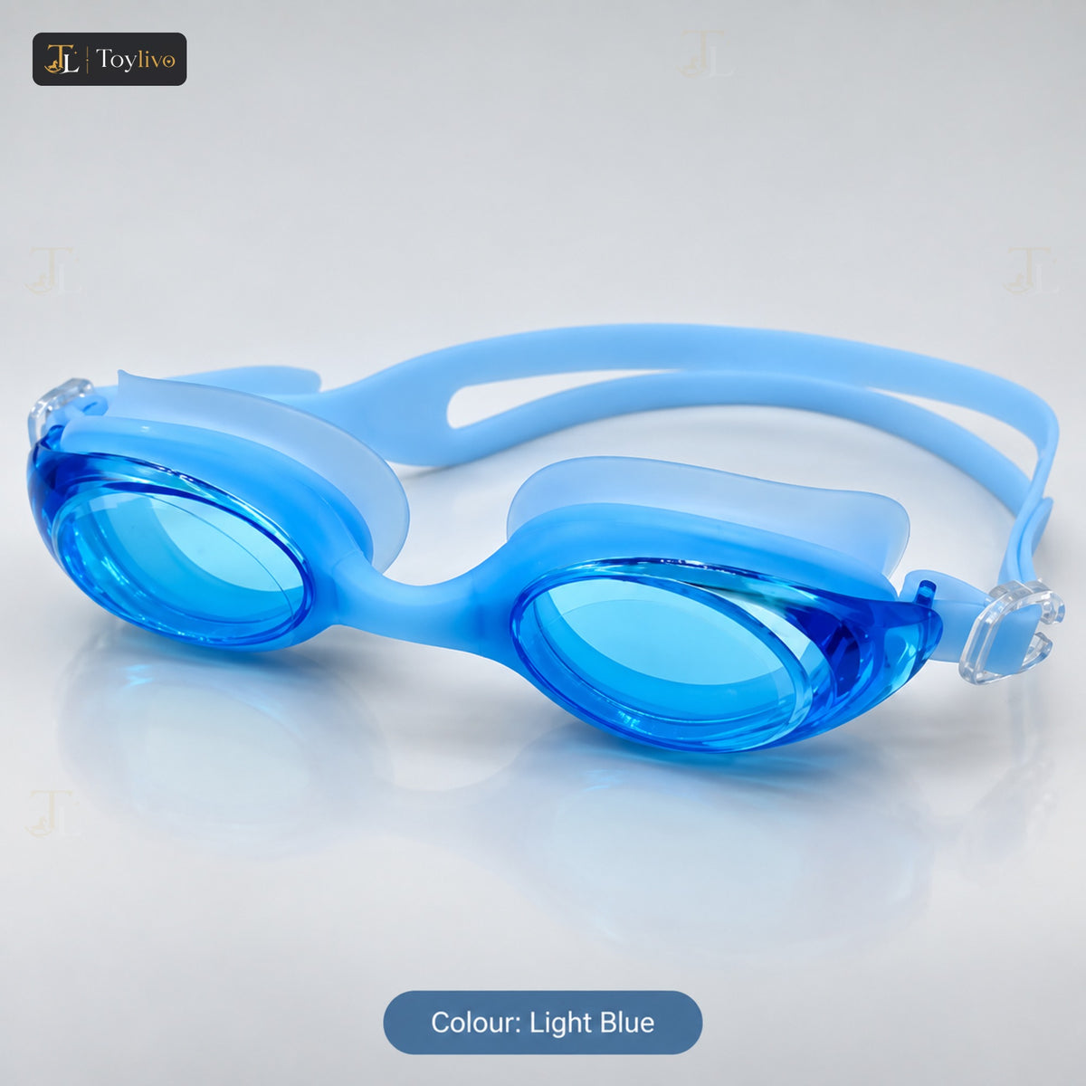 Anti-Fog Swimming Goggles with Case – light blue