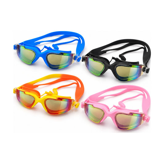Mirror Coated Swimming Goggles with Hard Case – all colours