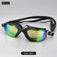 Mirror Coated Swimming Goggles with Hard Case – black