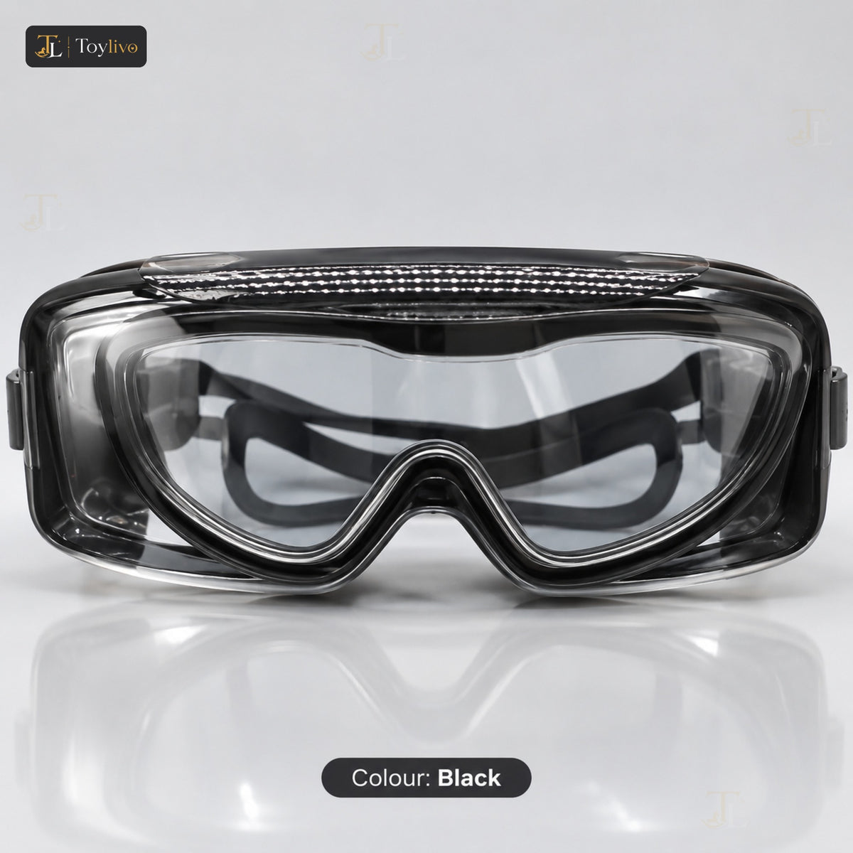 Anti-Fog UV Swimming Goggles with Wide View – black