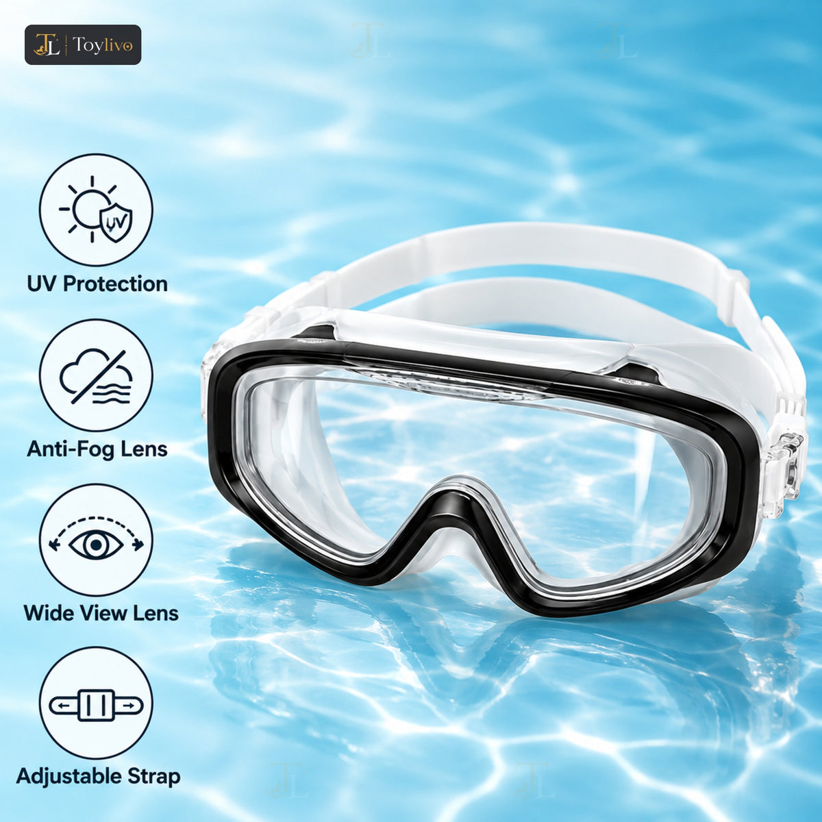 Anti-Fog UV Swimming Goggles with Wide View – features