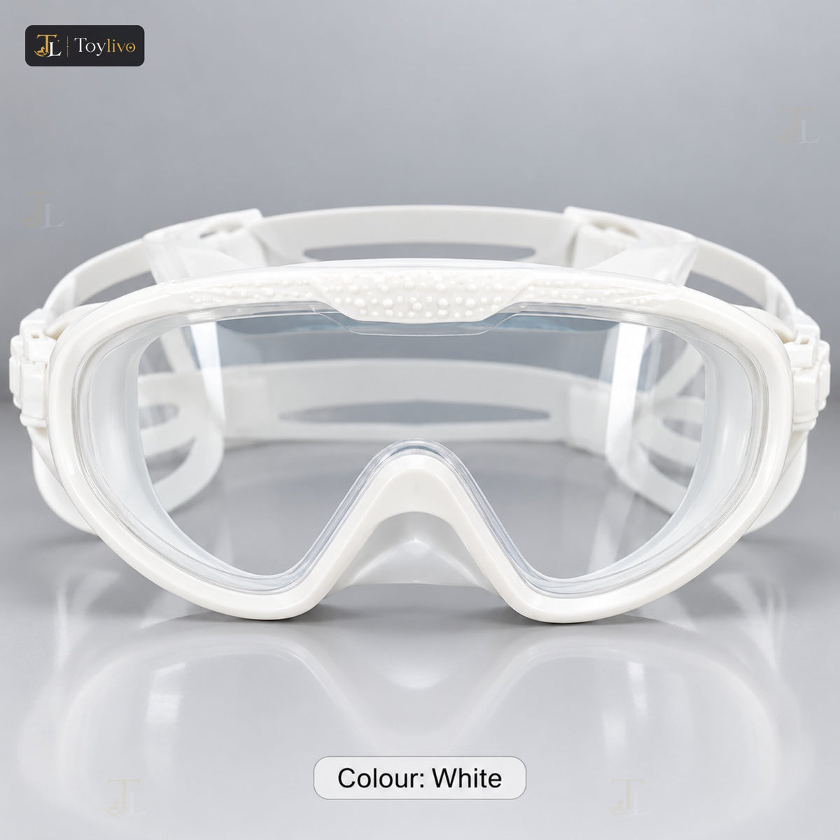 Anti-Fog UV Swimming Goggles with Wide View – white