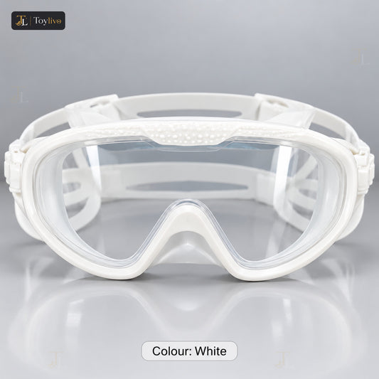 Anti-Fog UV Swimming Goggles with Wide View – white