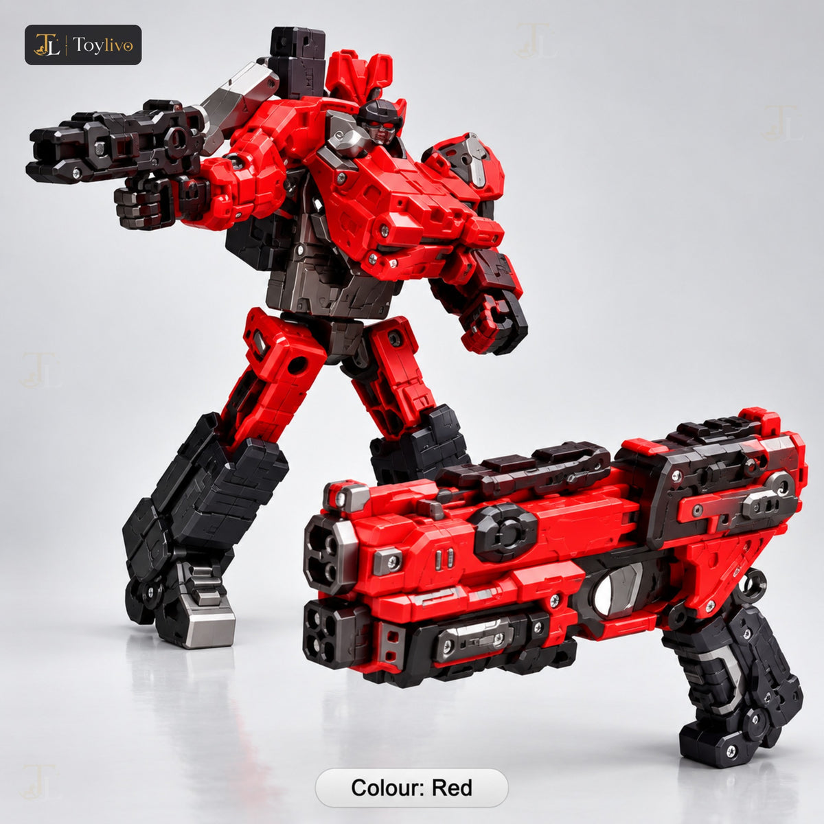 Gun Robot Transforming Shooting Toy – red