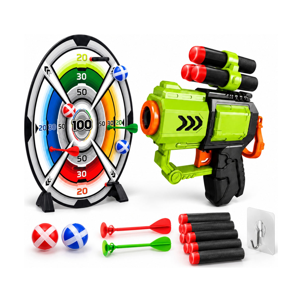 Air Blaster Foam Bullet Gun with Target – all colours