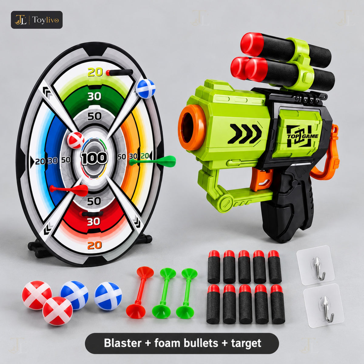 Air Blaster Foam Bullet Gun with Target – features