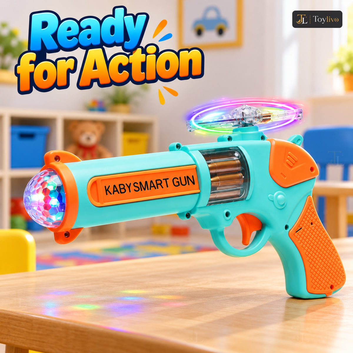 Smart Toy Gun with Lights & Music – features