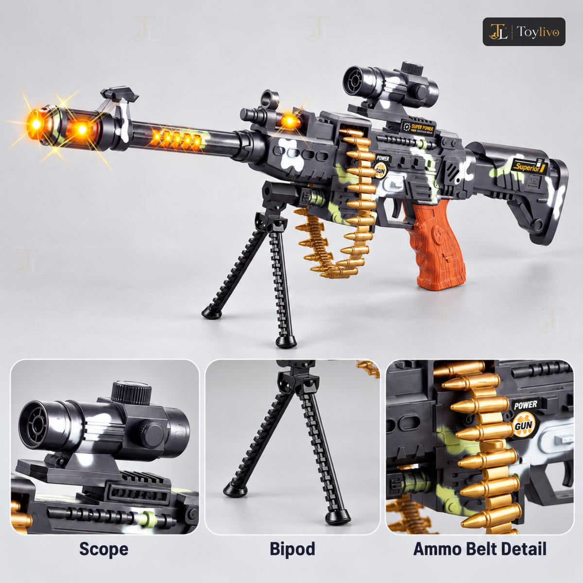 Toy Machine Gun with Lights & Sound – features