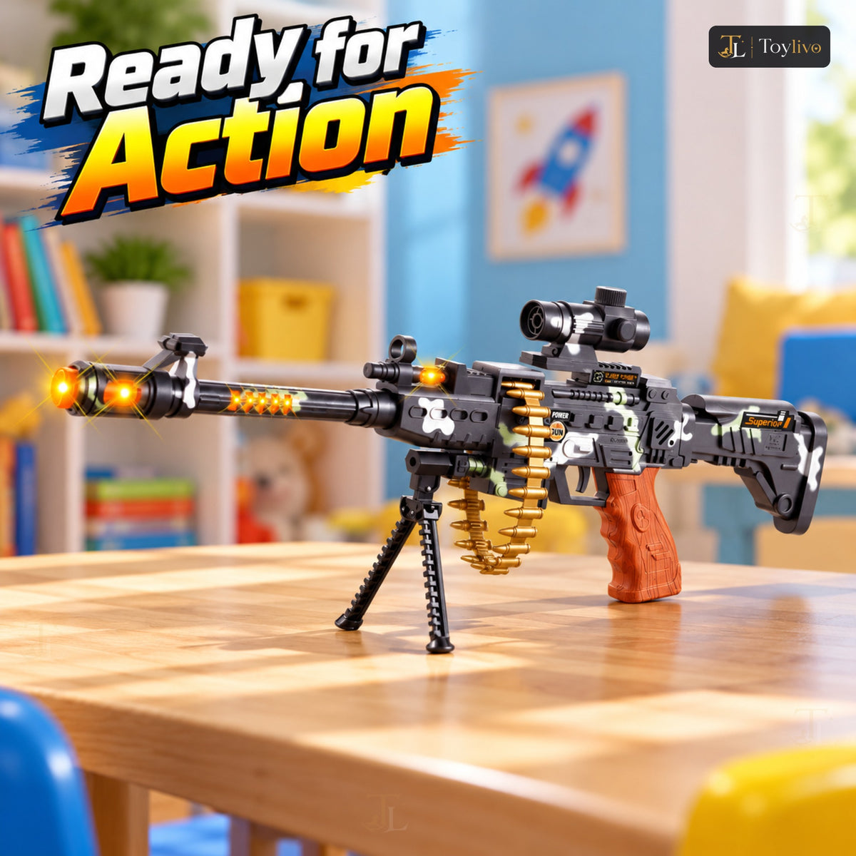 Toy Machine Gun with Lights & Sound – features