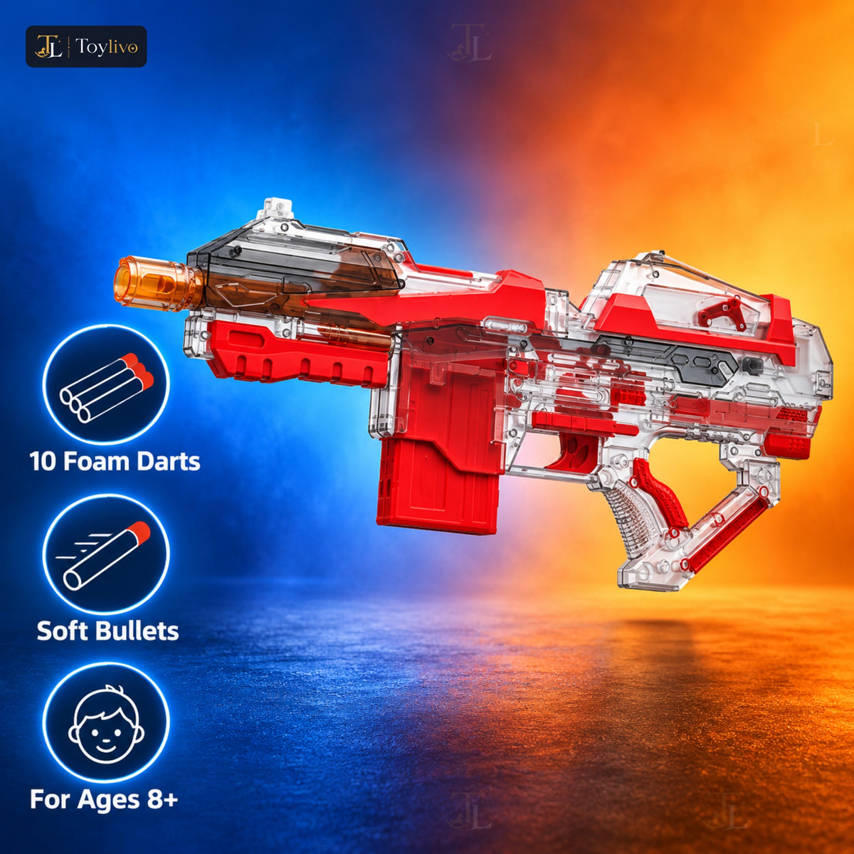 Soft Dart Blaster Toy Gun (10 Darts) – features