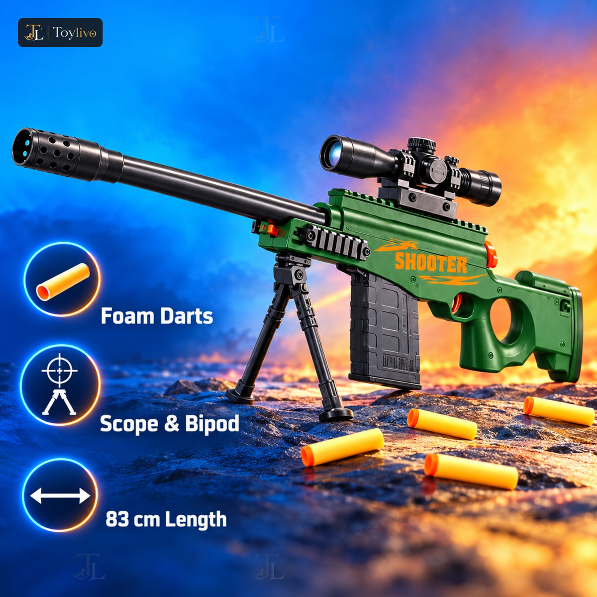 AWM Soft Air Gun Sniper Toy (83 cm) - Lc32 – features