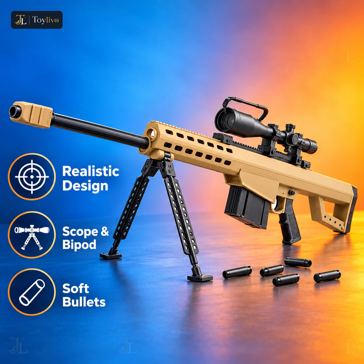 Barrett M82A1 Toy Sniper Shooting Game – features