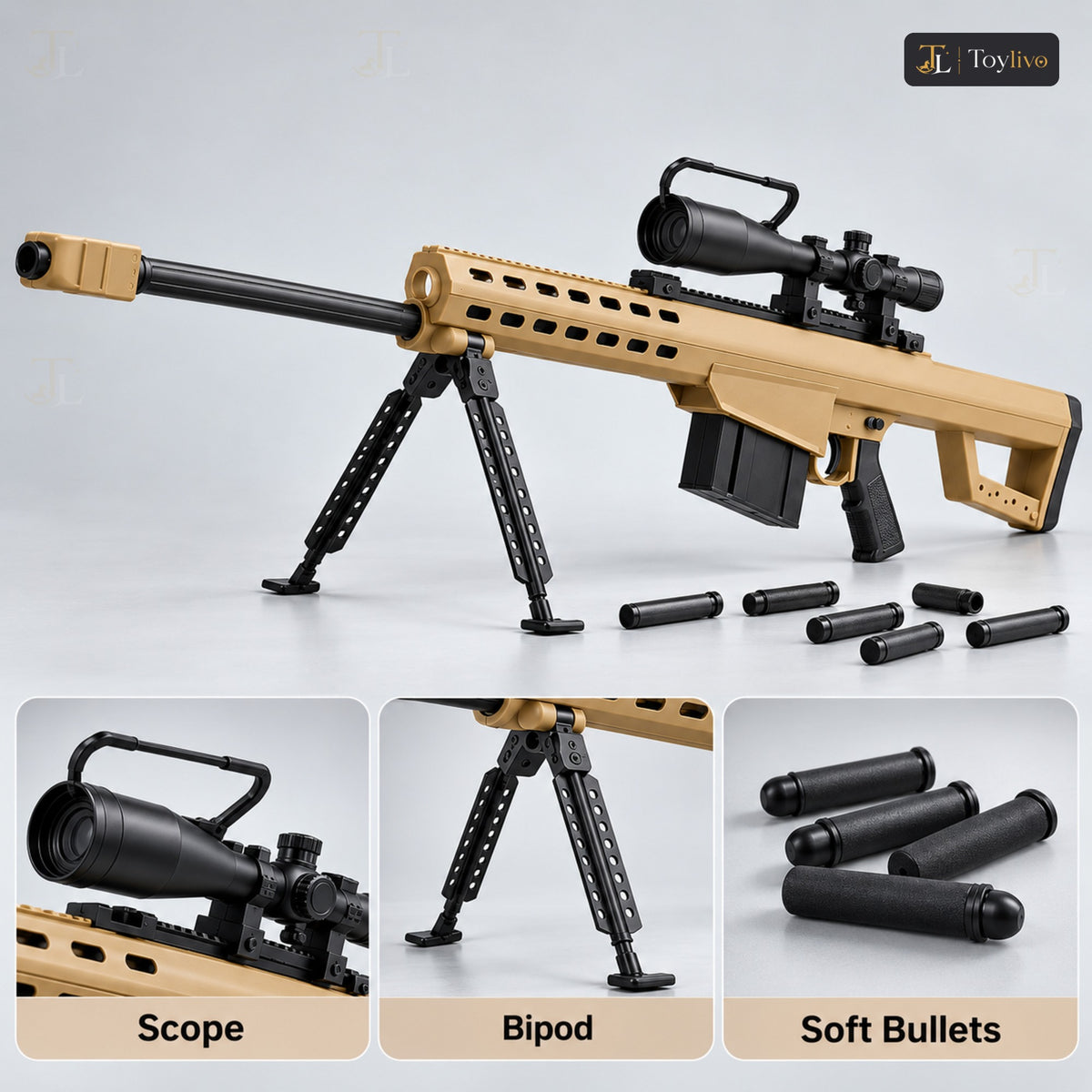 Barrett M82A1 Toy Sniper Shooting Game – features