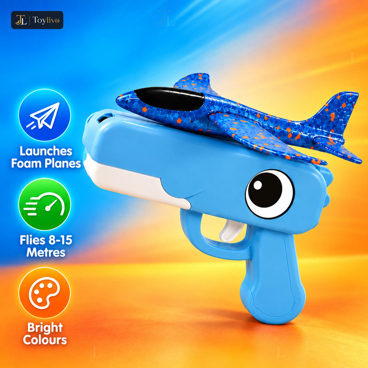 Cute Dinosaur Launcher Gun with Foam Planes – features