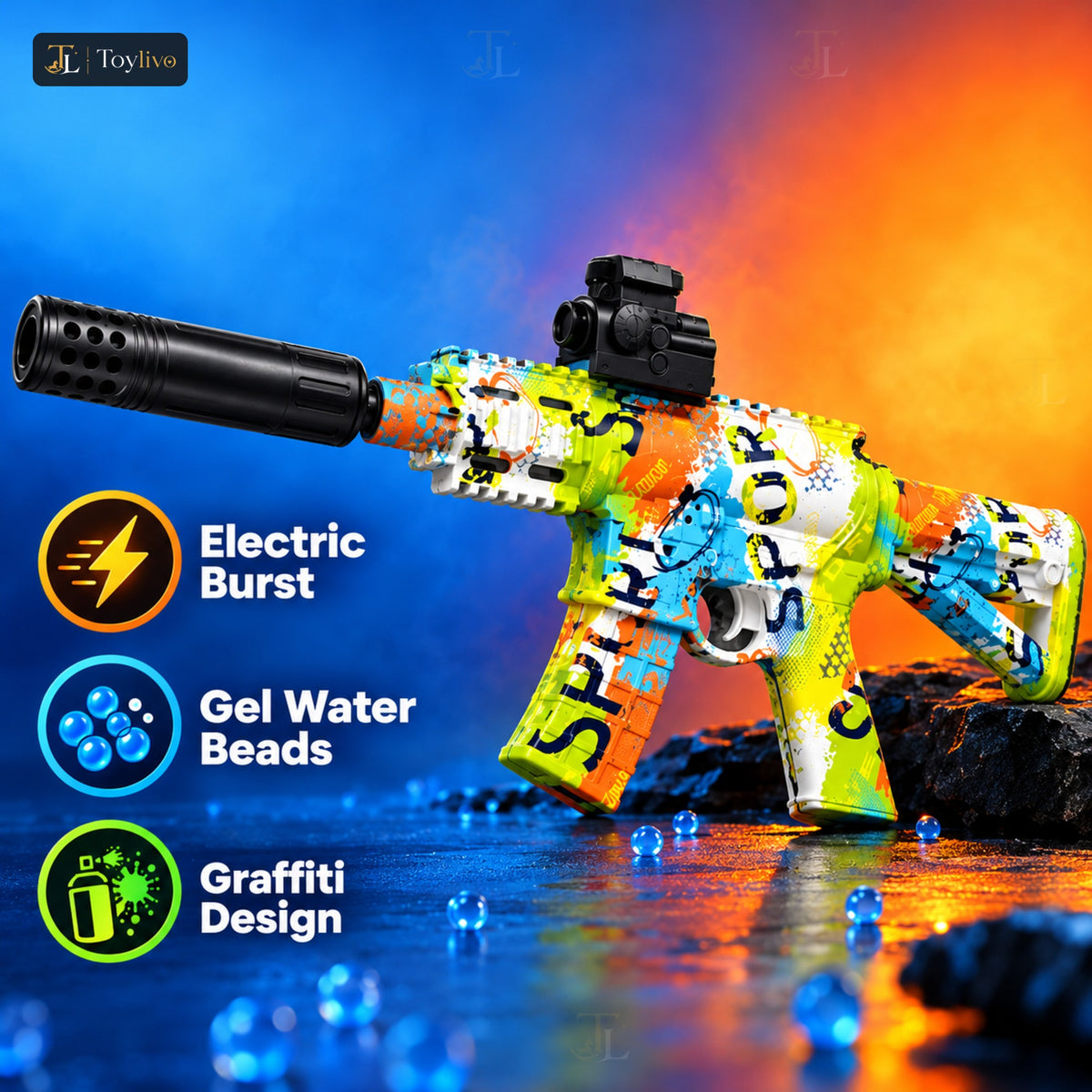 Assault Rifle Gel Blaster Toy Gun – features
