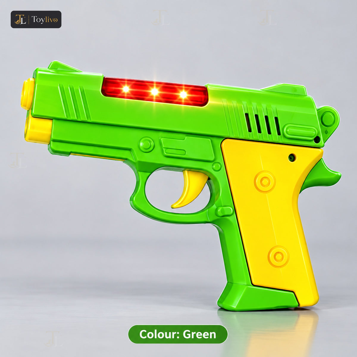Toy Pistol Gun with Light & Sound – green
