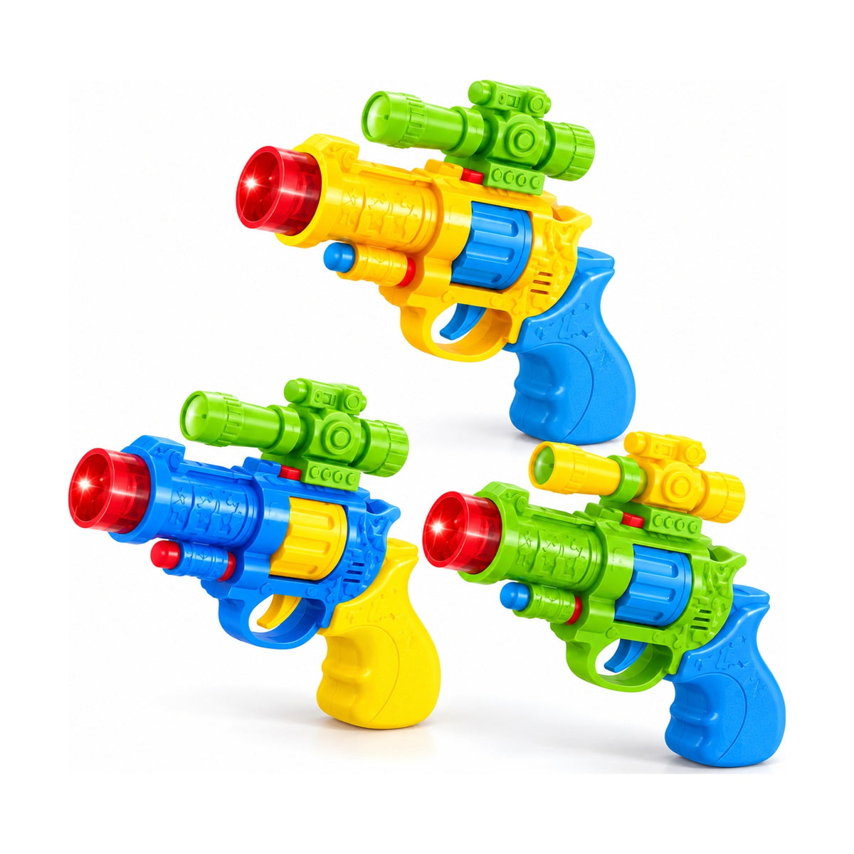 Sound & Light Mini Revolver Toy Gun – all colours