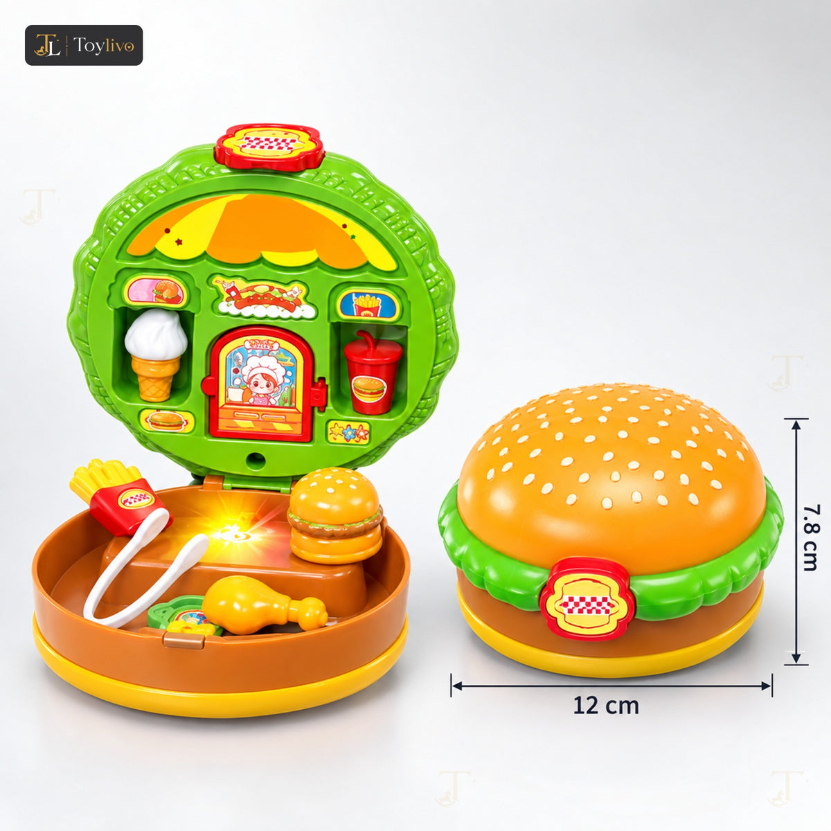 Burger Music Box Play Set – features