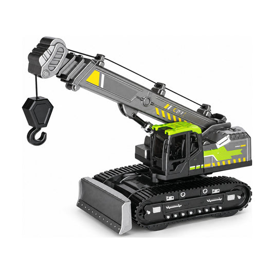 Friction Powered Crawler Crane Toy – grey green