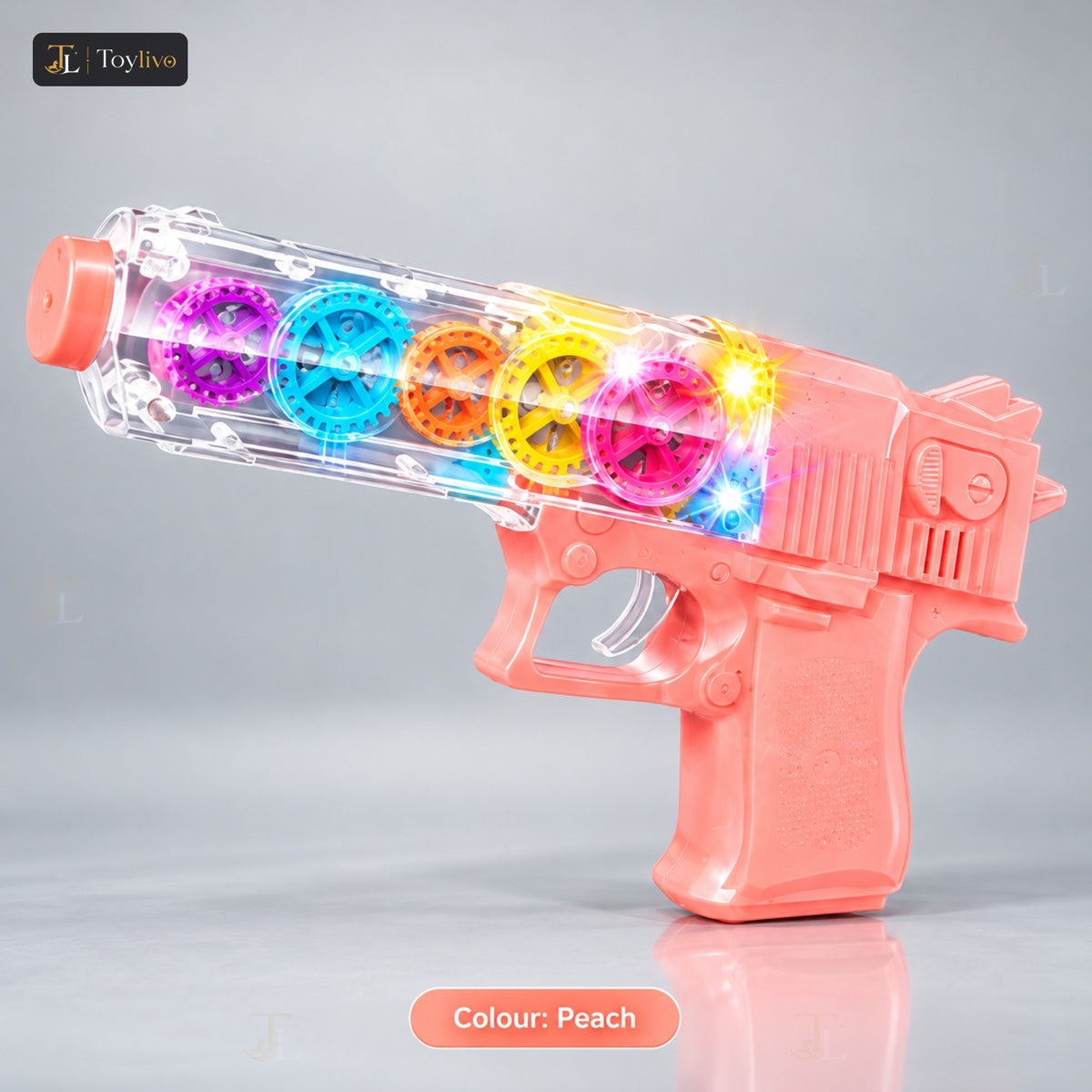 Electric Gear Light Pistol Toy Gun – peach