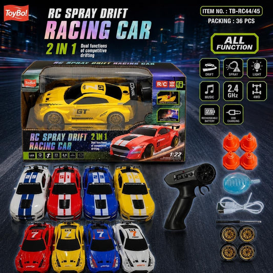 2-in-1 RC Spray Drift Racing Car