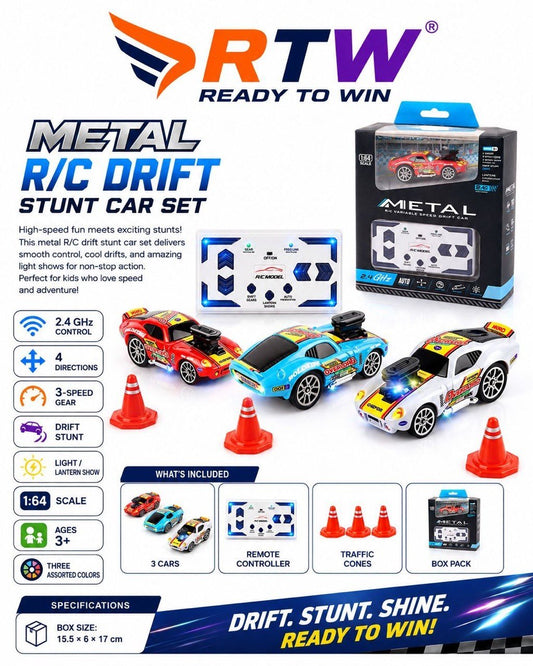 Metal RC Mini Drift Stunt Car Set