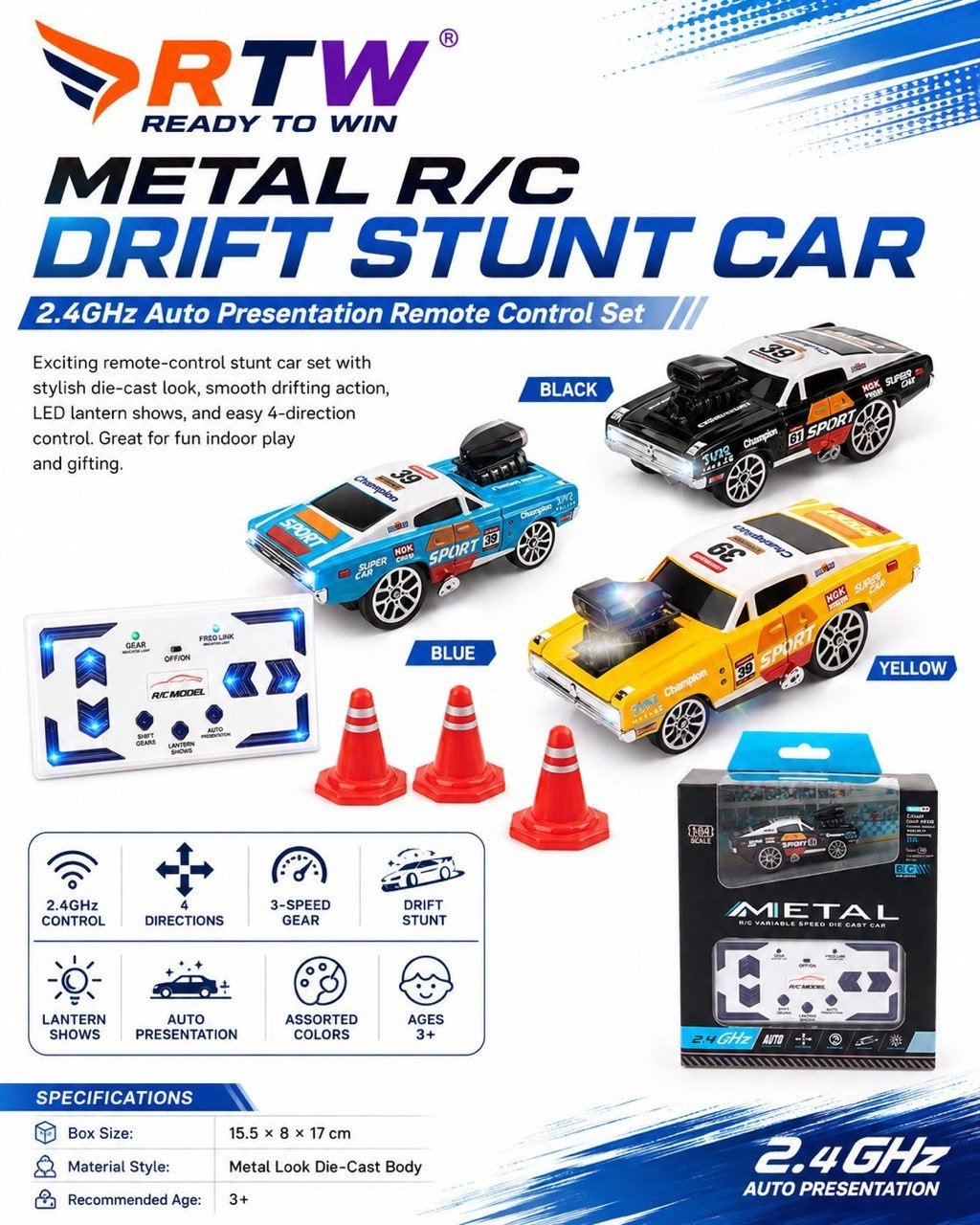 Metal RC Mini Drift Stunt Car Set