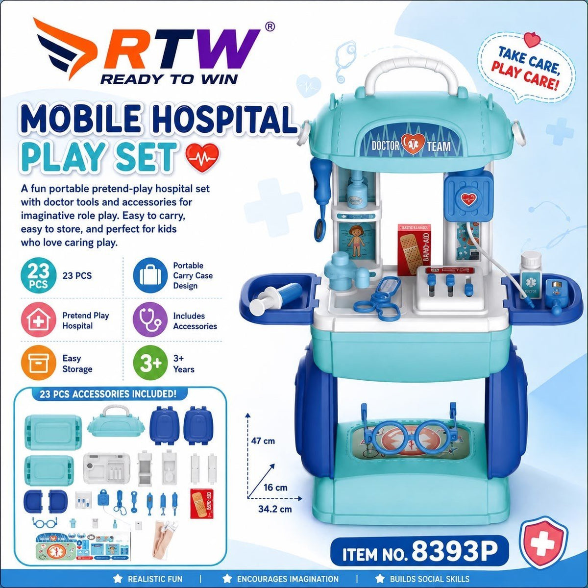 Mobile Hospital Doctor Play Set (23 Pcs)