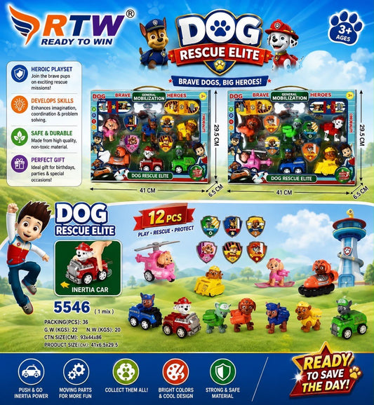 Dog Rescue Elite Figure & Vehicle Set (12 Pcs)