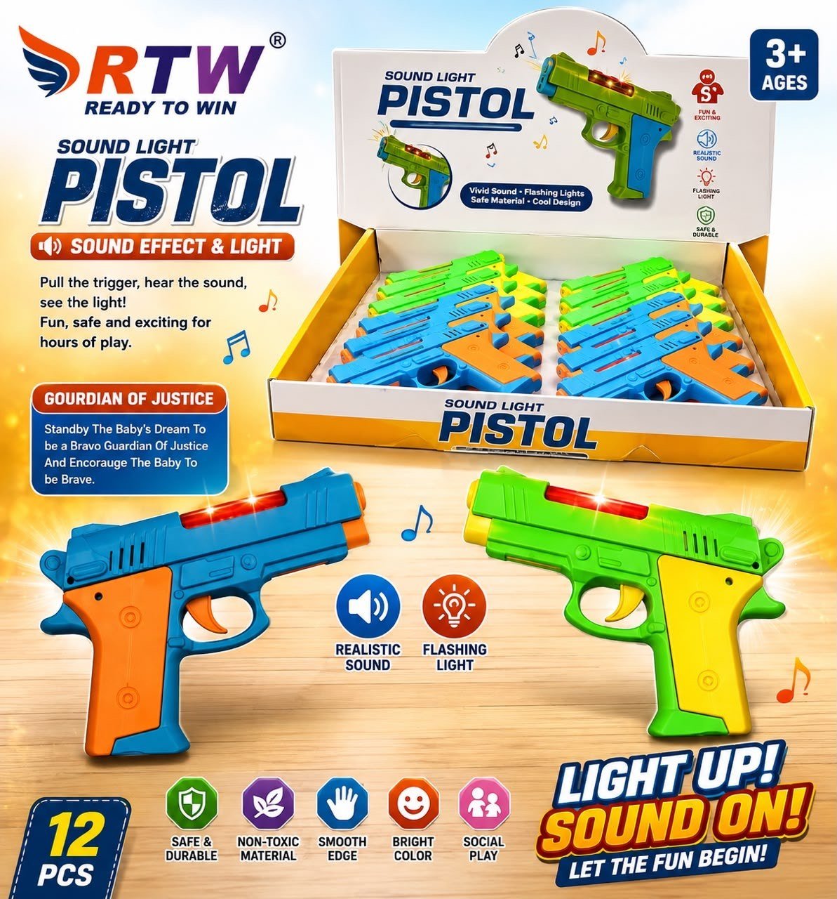 Toy Pistol Gun with Light & Sound