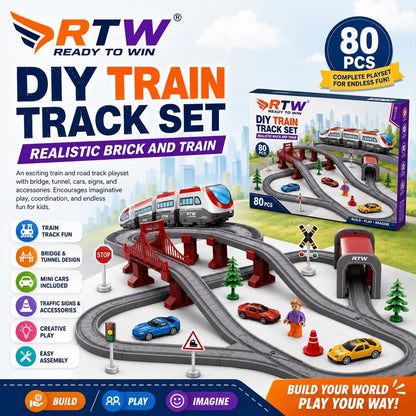 DIY Train Track Set (80 Pcs)