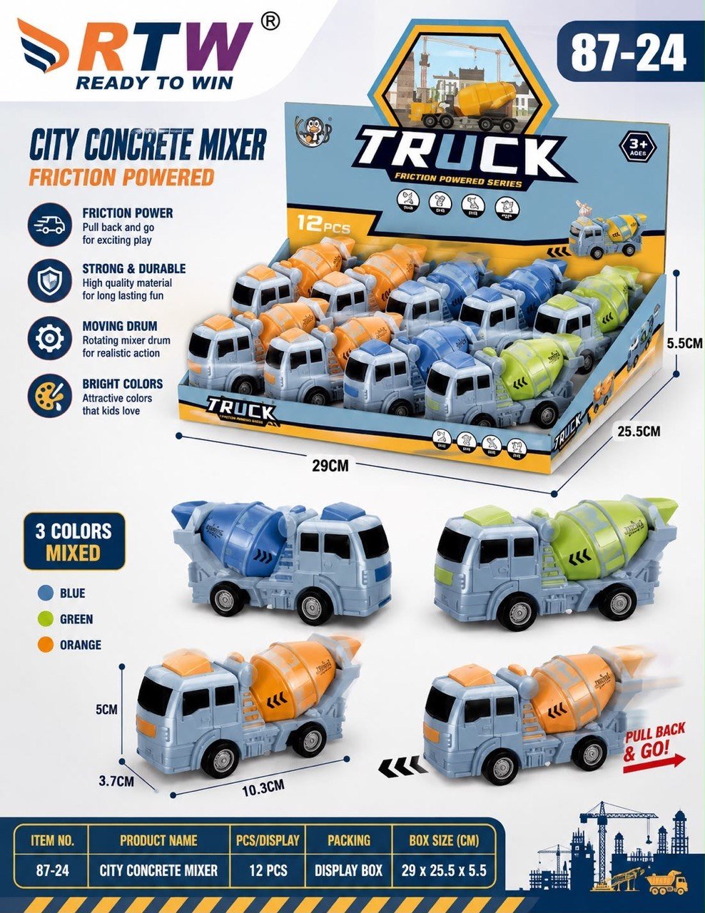 City Concrete Mixer Truck Toy