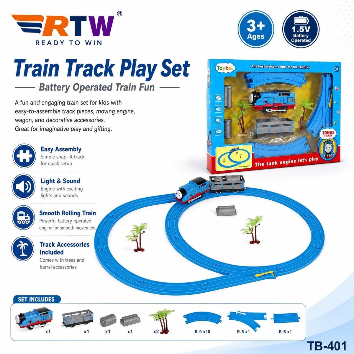 Battery Operated Train Track Play Set