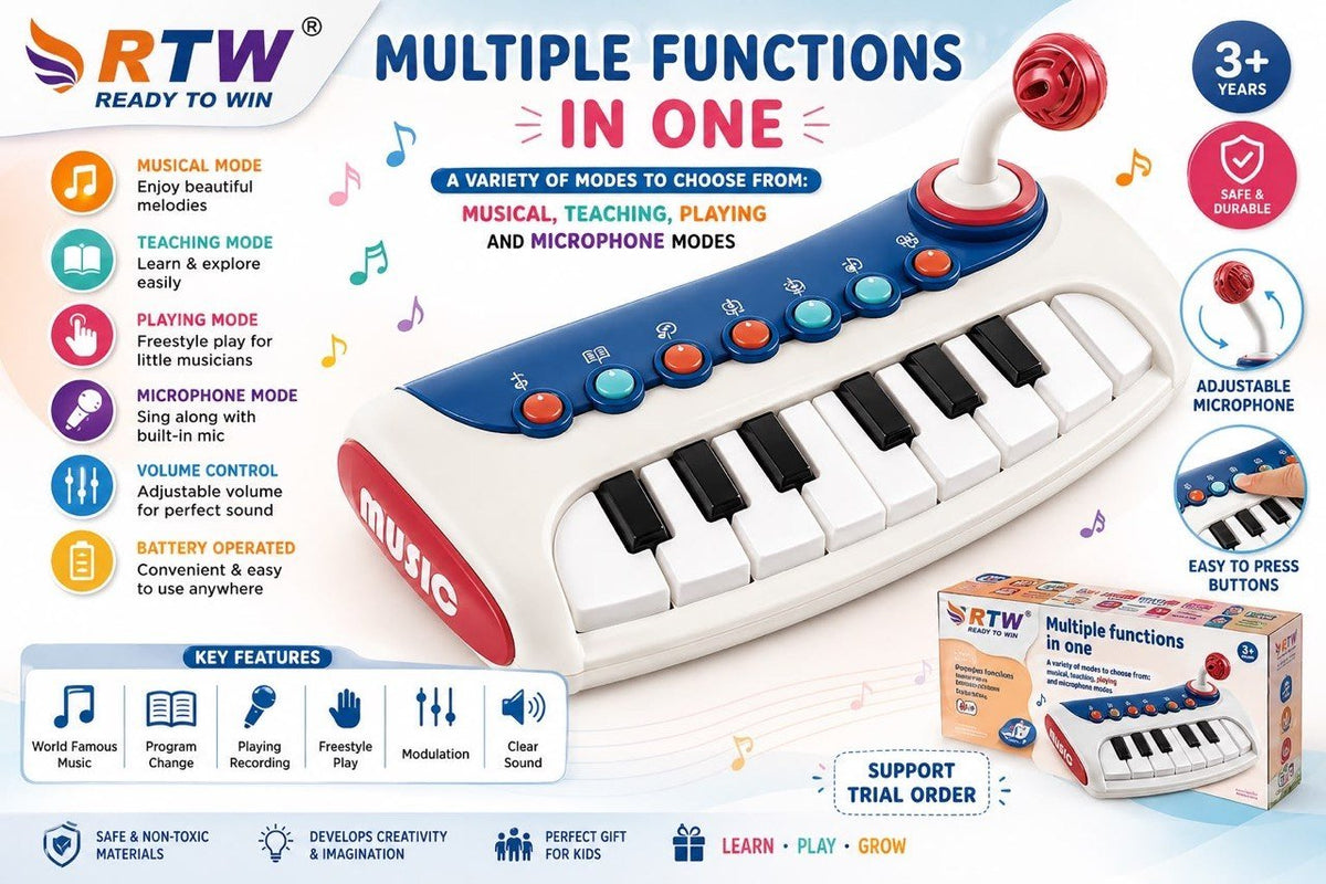 Multi-Function Electronic Piano with Microphone