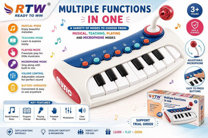Multi-Function Electronic Piano with Microphone