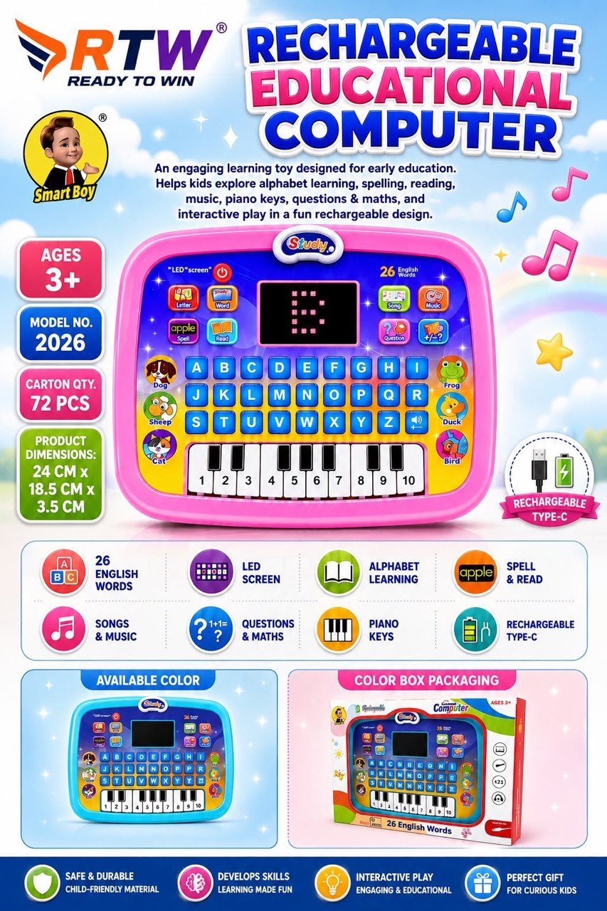 Rechargeable Educational Learning Computer for Kids - X2020