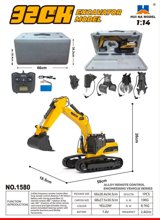1:14 22CH RC Excavator Model (Alloy)