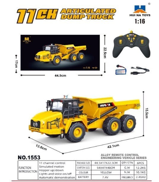 1:16 11CH RC Articulated Dump Truck (Alloy)