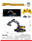 1:14 28CH RC Excavator Model (Alloy, Grey)