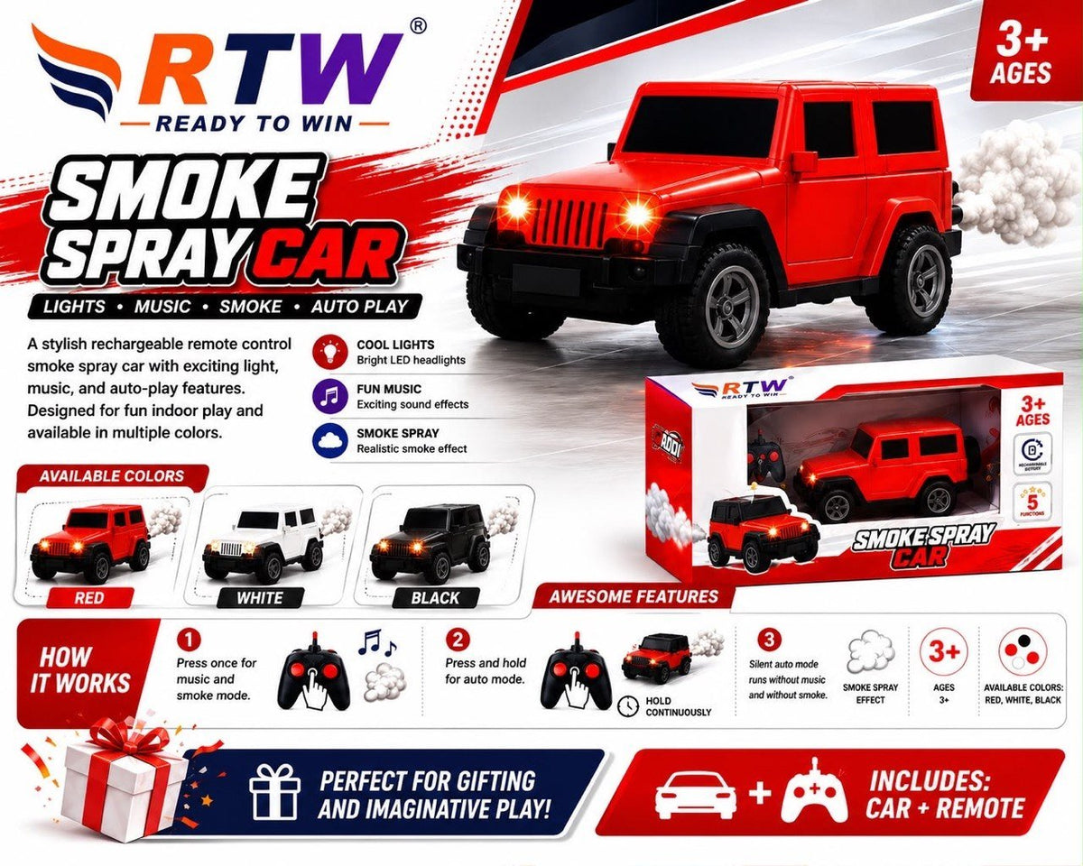 RC Smoke Spray Jeep with Lights & Music