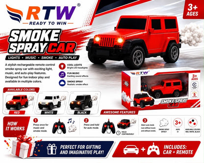 RC Smoke Spray Jeep with Lights & Music