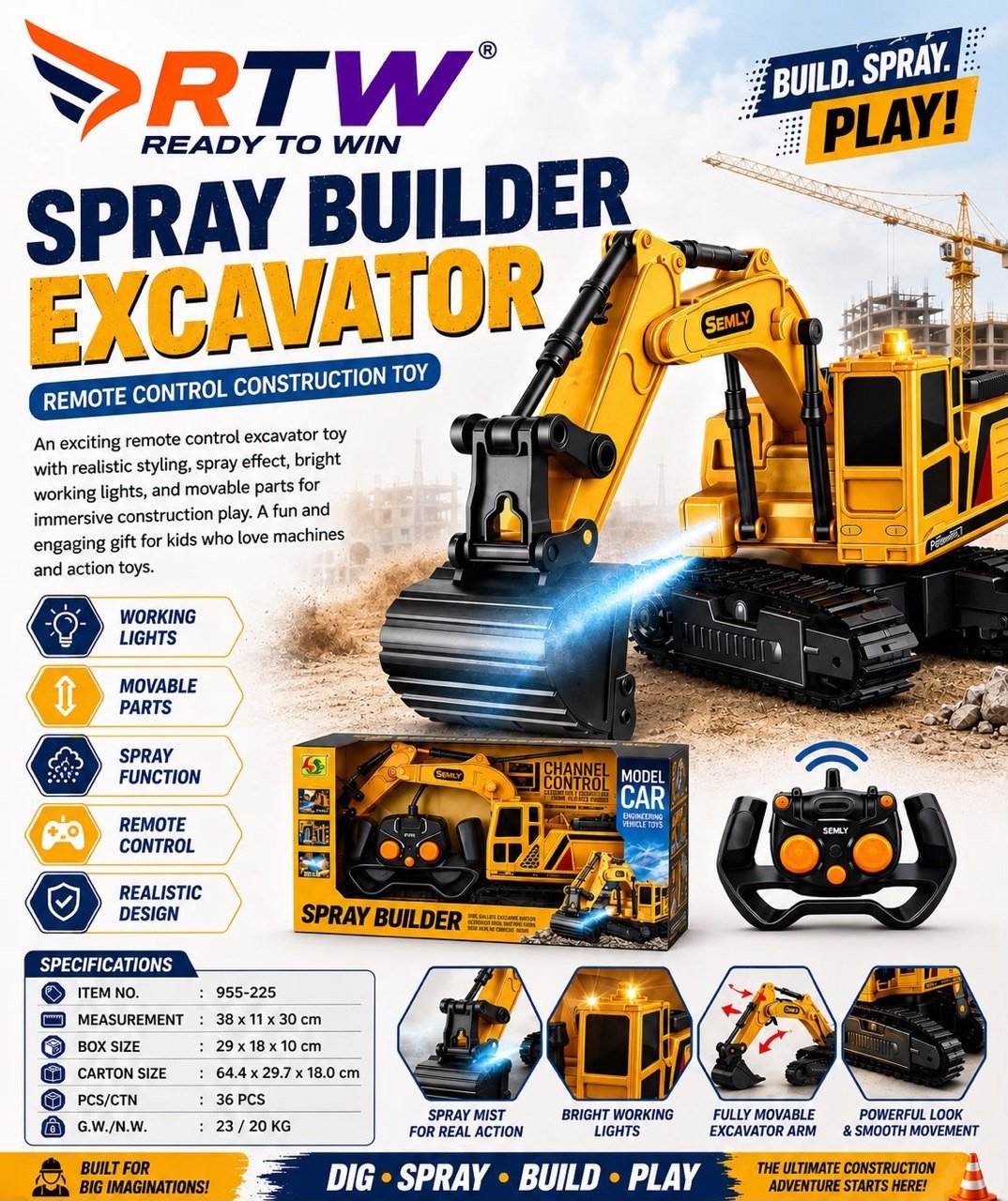 RC Spray Builder Excavator