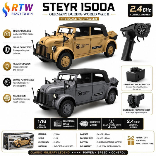 1:16 RC Steyr 1500A WWII Military Car