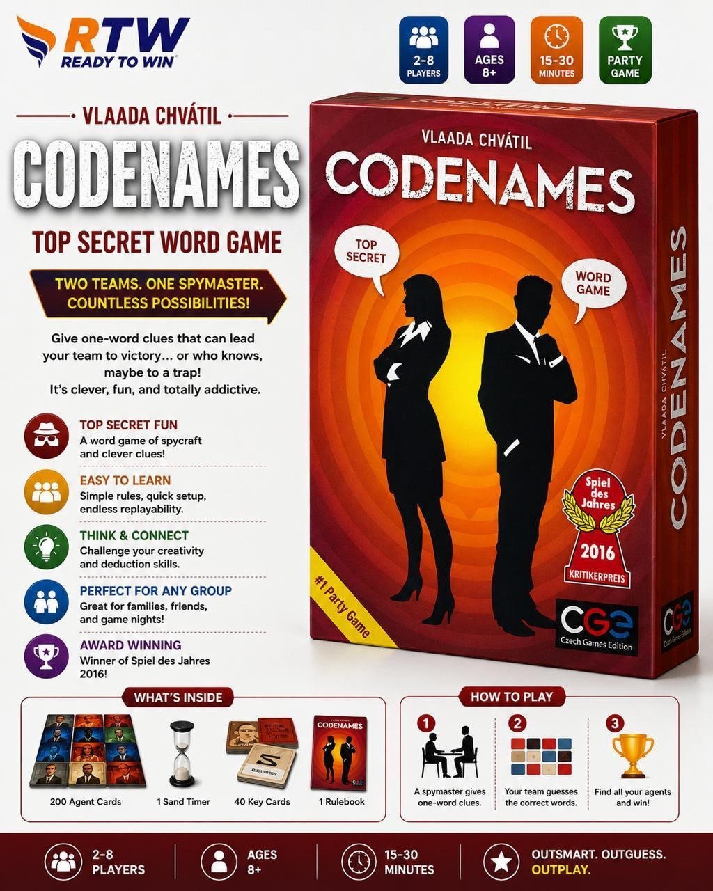 Codenames Word Party Game