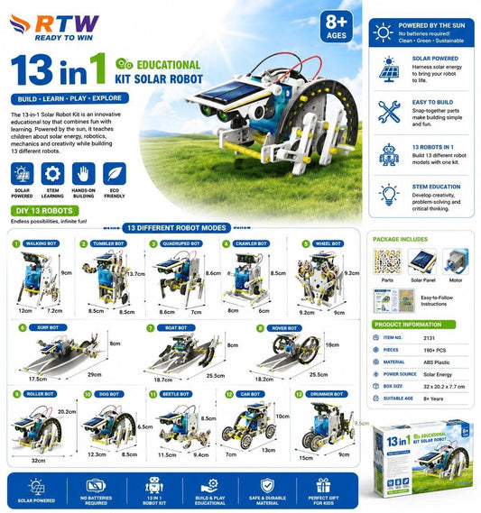 13-in-1 Educational Solar Robot Kit